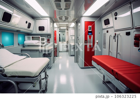 Interior of a modern accident ambulance 106323225