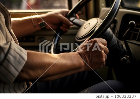 City bus driver during work 106323237