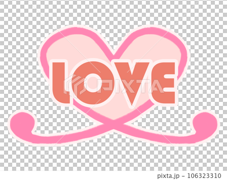 「LOVE」という文字が書かれたハートマークのイラスト素材 106323310