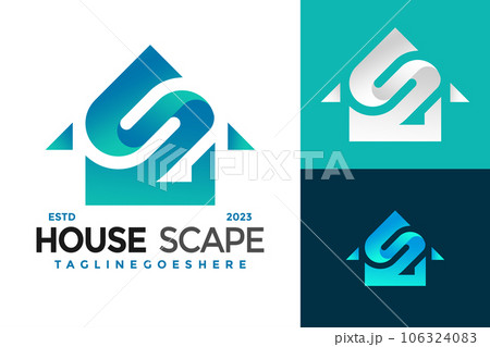 Letter S House Scape logo design vector symbol icon illustration 106324083