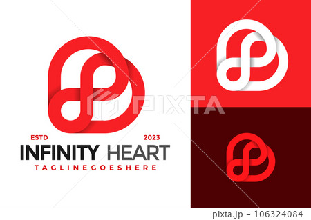 Letter B infinity heart logo design vector symbol icon illustration 106324084