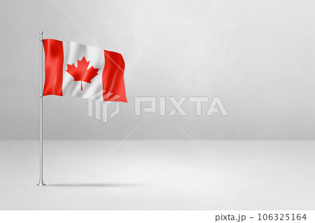 Canadian flag isolated on white concrete wall background 106325164