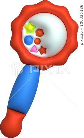 3d icon. rattles for newborn babies. Infants care products,items.Maternity and childhood accessories. 3d icon. rattles for newborn babies. Infants care products,items.Maternity and childhood accessories. 106325186