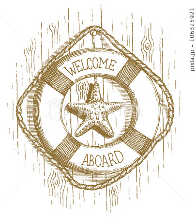 Lifebuoy drawn by hand 106325921