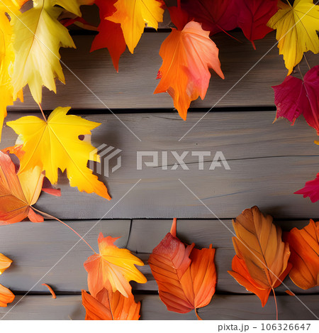 Autumn orange, leaves fall abstract background, leaf random element outdoor 106326647