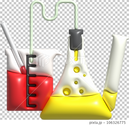 3D icon. Isolated flask or flask for chemistry. Laboratory glassware for medical or scientific education .Minimalist style icons 3D icon. Isolated flask or flask for chemistry. Laboratory glassware for medical or scientific education .Minimalist style icons 106326775