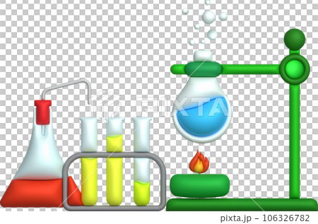 3D icon. Isolated flask or flask for chemistry. Laboratory glassware for medical or scientific education .Minimalist style icons 3D icon. Isolated flask or flask for chemistry. Laboratory glassware for medical or scientific education .Minimalist style icons 106326782