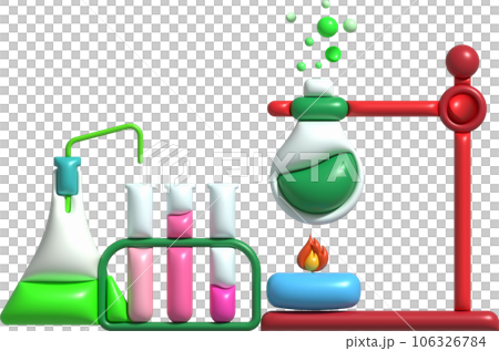 3D icon. Isolated flask or flask for chemistry. Laboratory glassware for medical or scientific education .Minimalist style icons 3D icon. Isolated flask or flask for chemistry. Laboratory glassware for medical or scientific education .Minimalist style icons 106326784