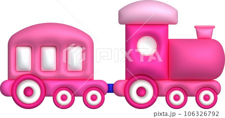 3d icon children's constructor train with trailers. The concept of preschool education. 3d icon children's constructor train with trailers. The concept of preschool education. 106326792