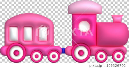 3d icon children's constructor train with trailers. The concept of preschool education. 106326792