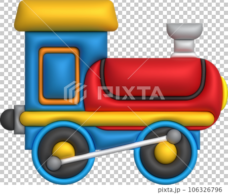 3d icon children's constructor train with trailers. The concept of preschool education. 3d icon children's constructor train with trailers. The concept of preschool education. 106326796