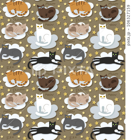 Cats seamless funny background 106327159