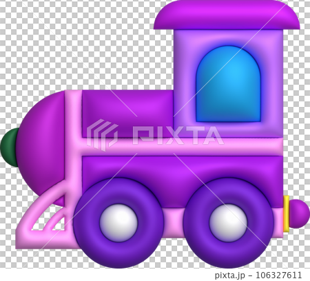 3d icon children's constructor train with trailers. The concept of preschool education. 106327611