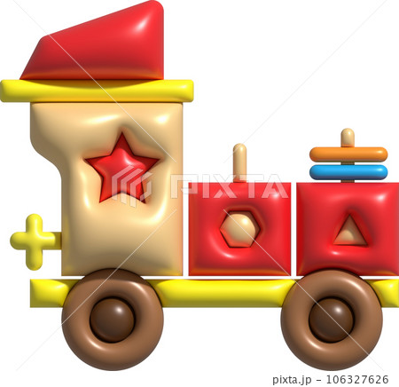 3d icon children's constructor train with trailers. The concept of preschool education. 106327626