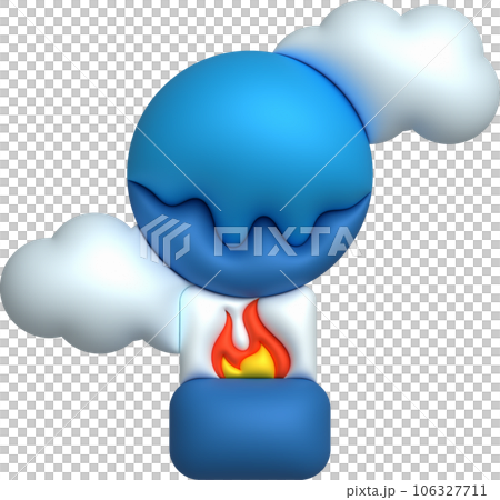 3d icon. Travel with hot air balloon flying gas and clouds. Minimal style icon. 3d icon. Travel with hot air balloon flying gas and clouds. Minimal style icon. 106327711