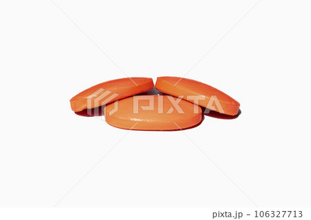 Orange Soap isolated on white background. Clipping path included Orange Soap isolated on white background. Clipping path included 106327713