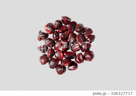 Red Bitter gourd fruit isolated on white background. Top view. Flat lay 106327717