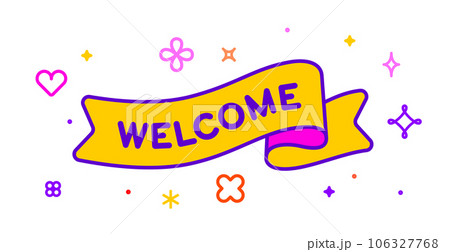 Ribbon and banner Welcome 106327768