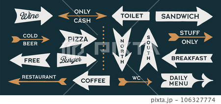 Arrow set, vintage sign 106327774