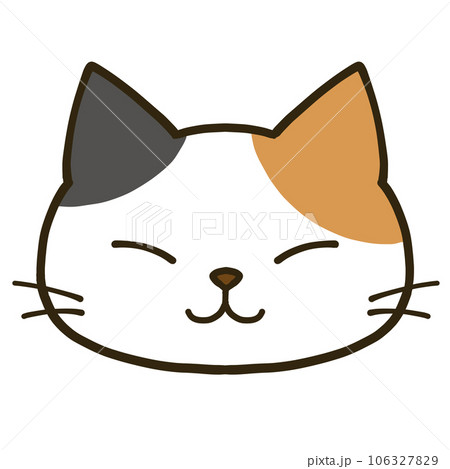 シンプルな線目の三毛猫 106327829