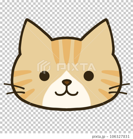 シンプルなハチワレ茶トラ猫のイラスト素材 [106327831] - PIXTA