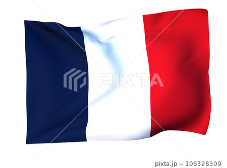 風に揺れるフランスの国旗 106328309
