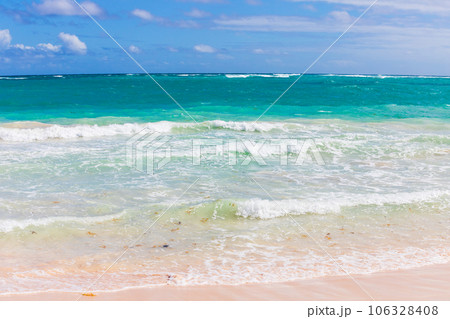 Dominican republic. Bavaro beach. Coastal Caribbean landscape Dominican republic. Bavaro beach. Coastal Caribbean landscape 106328408