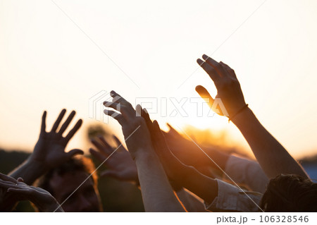 United in Friendship: Multi-Racial Hands High-Five 106328546