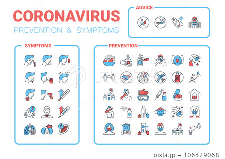 Coronavirus pandemic infographic. Covid prevention Coronavirus pandemic infographic. Covid prevention 106329068