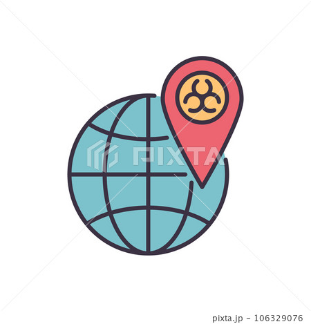Outbreak virus map related vector icon. 106329076