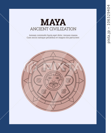 Poster about Maya ancient civilization flat style, vector illustration 106329404