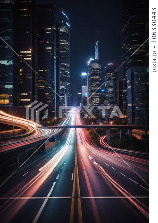 Speeding down a city Speeding down a city 106330443
