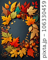 Autumn background. Watercolor painting leaves 106330459