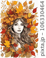 Card with autumn leaves 106330464