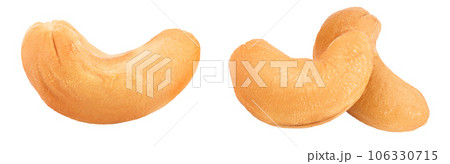 Roasted Cashew nuts isolated on white background with  full depth of field. 106330715