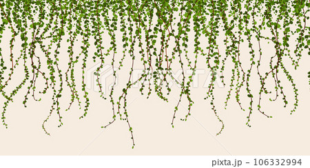 Green foliage wall pattern 106332994