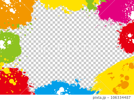 一個框架被生動的彩色油漆包圍 一個框架被生動的彩色油漆包圍 106334487