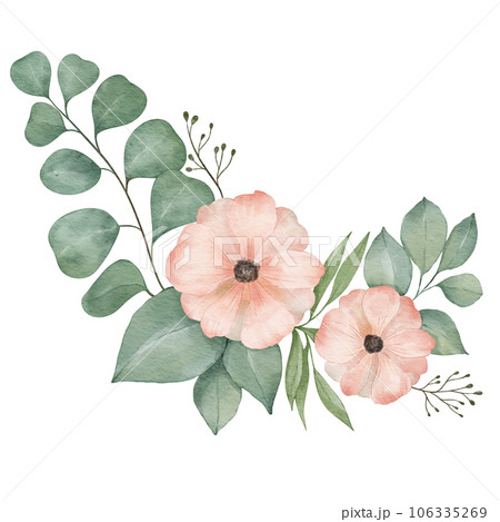 floral composition flower watercolor illustration isolated element floral composition flower watercolor illustration isolated element 106335269