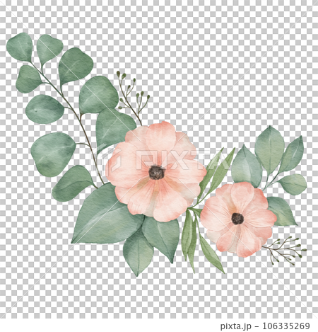 floral composition flower watercolor illustration isolated element floral composition flower watercolor illustration isolated element 106335269