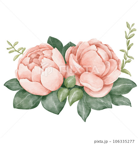 floral composition flower  watercolor illustration isolated element 106335277