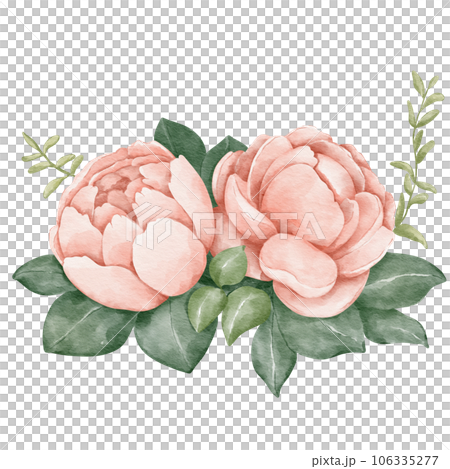 floral composition flower  watercolor illustration isolated element 106335277
