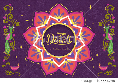 Happy Diwali festival with rangoli 106336290
