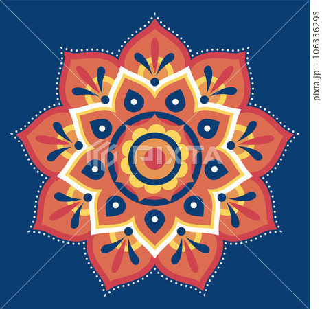 Flat rangoli pattern design Flat rangoli pattern design 106336295