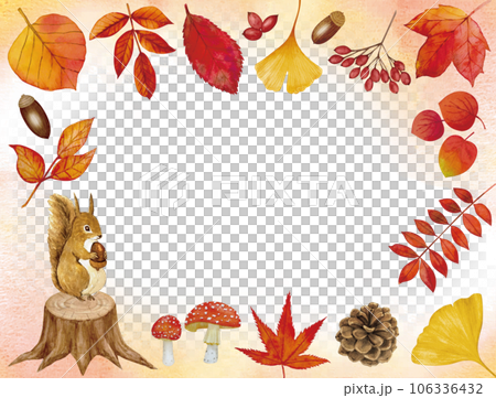 watercolor hand drawn autumn leaves frame - Stock Illustration ...