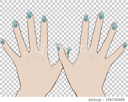 Both hands of a woman with nails 106336866