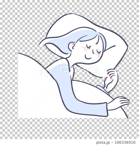 すやすやと眠る女性 106336910