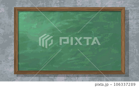 Blackboard in cement wall background for copy space , message, information, text , advertisement , announcement and other. blank chalkboard vector illustration. copy space mockup template display 106337289