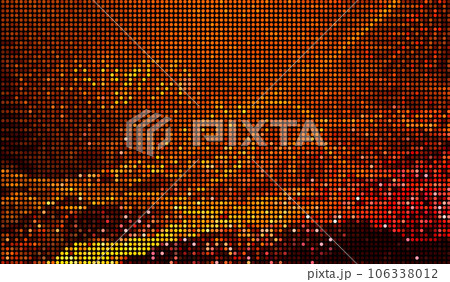 Halftone dots abstract digital technology orange-red light on red background. 106338012