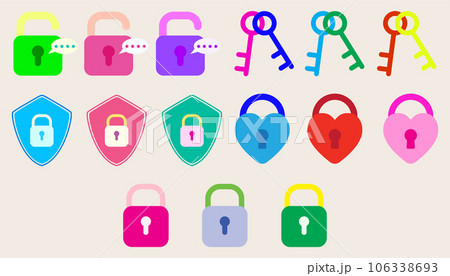 Collection padlock Data protection safety encryption privacy concept.set of Data protection. 106338693