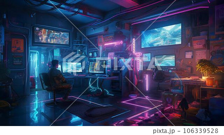 ゲーマーの部屋・ゲーミングチェア・eスポーツをやる子供・子供部屋 ゲーマーの部屋・ゲーミングチェア・eスポーツをやる子供・子供部屋 106339528